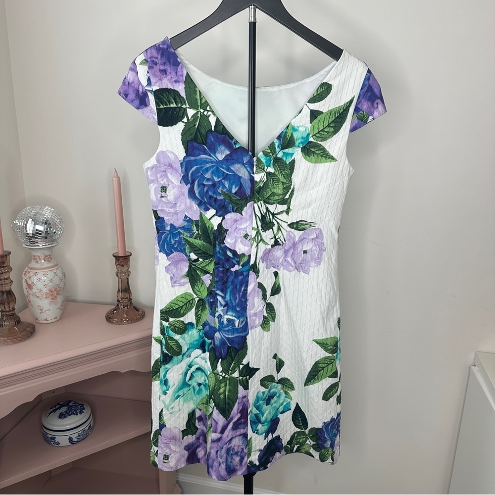 Eliza J Floral Print Cap Sleeve Dress - Picture 4 of 7